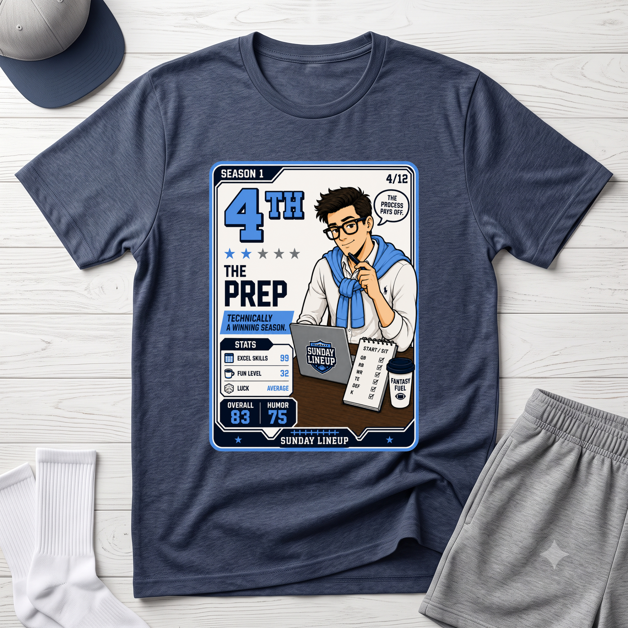4th Place Preppy Fantasy Football League T-Shirt