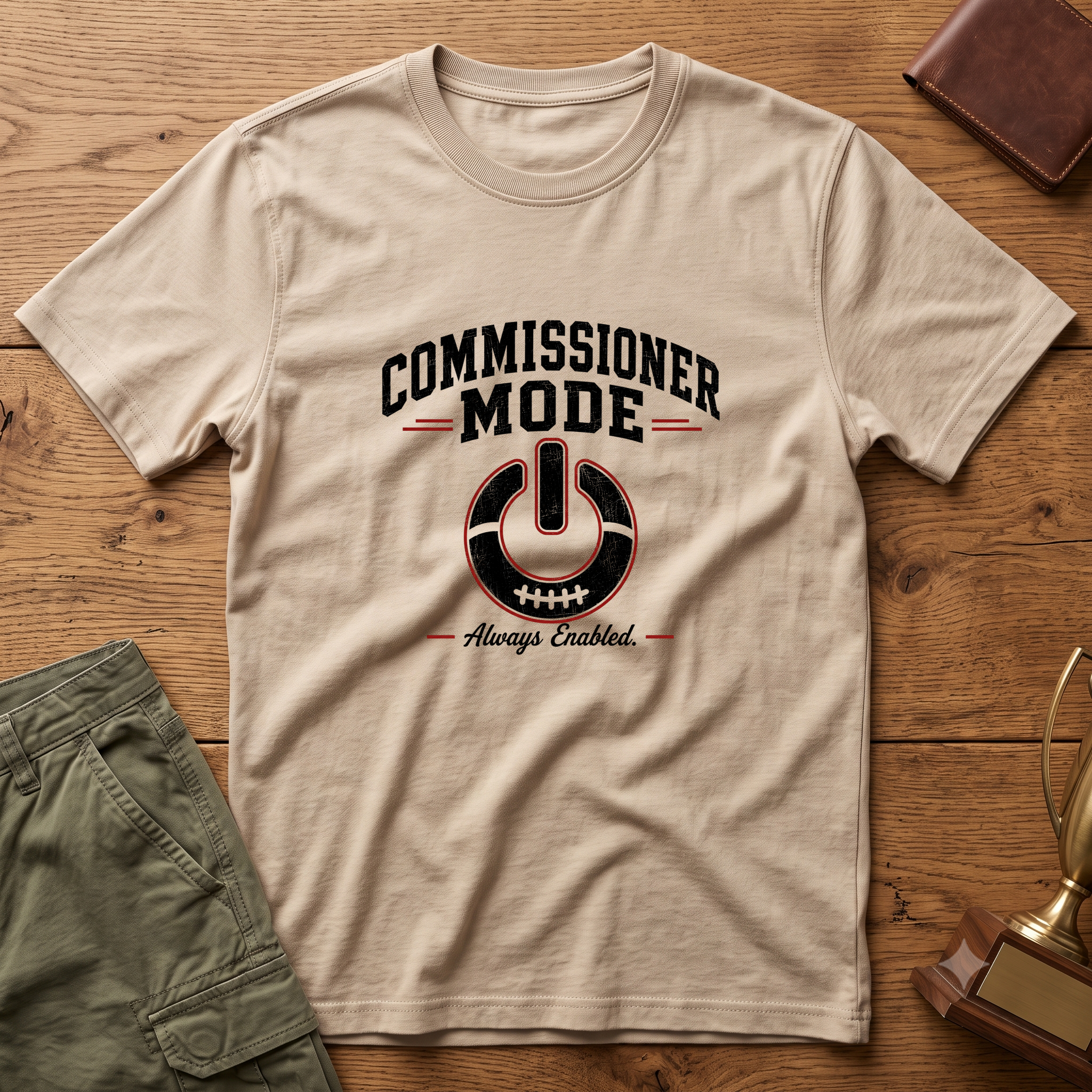 Commissioner Mode Fantasy Football T-Shirt — Referee / Sports Official Polo-Style Design