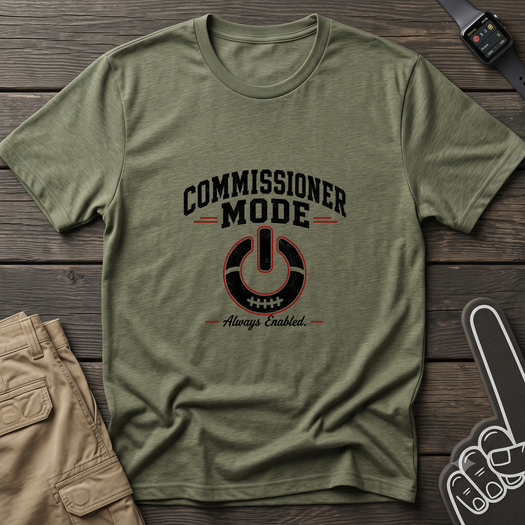Commissioner Mode Fantasy Football T-Shirt — Referee / Sports Official Polo-Style Design