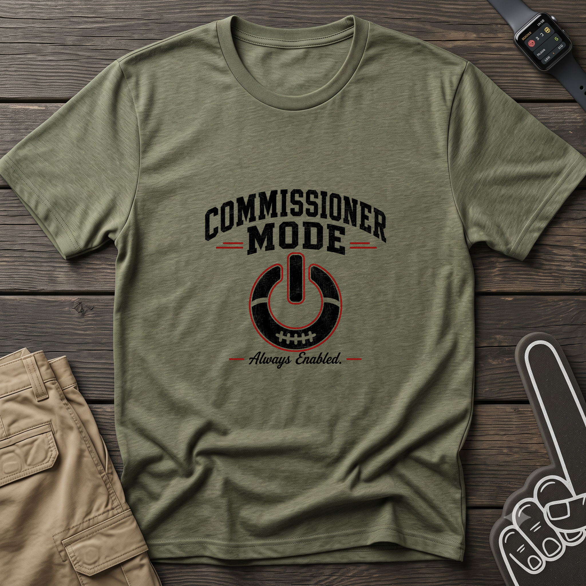 Commissioner Mode Fantasy Football T-Shirt — Referee / Sports Official Polo-Style Design