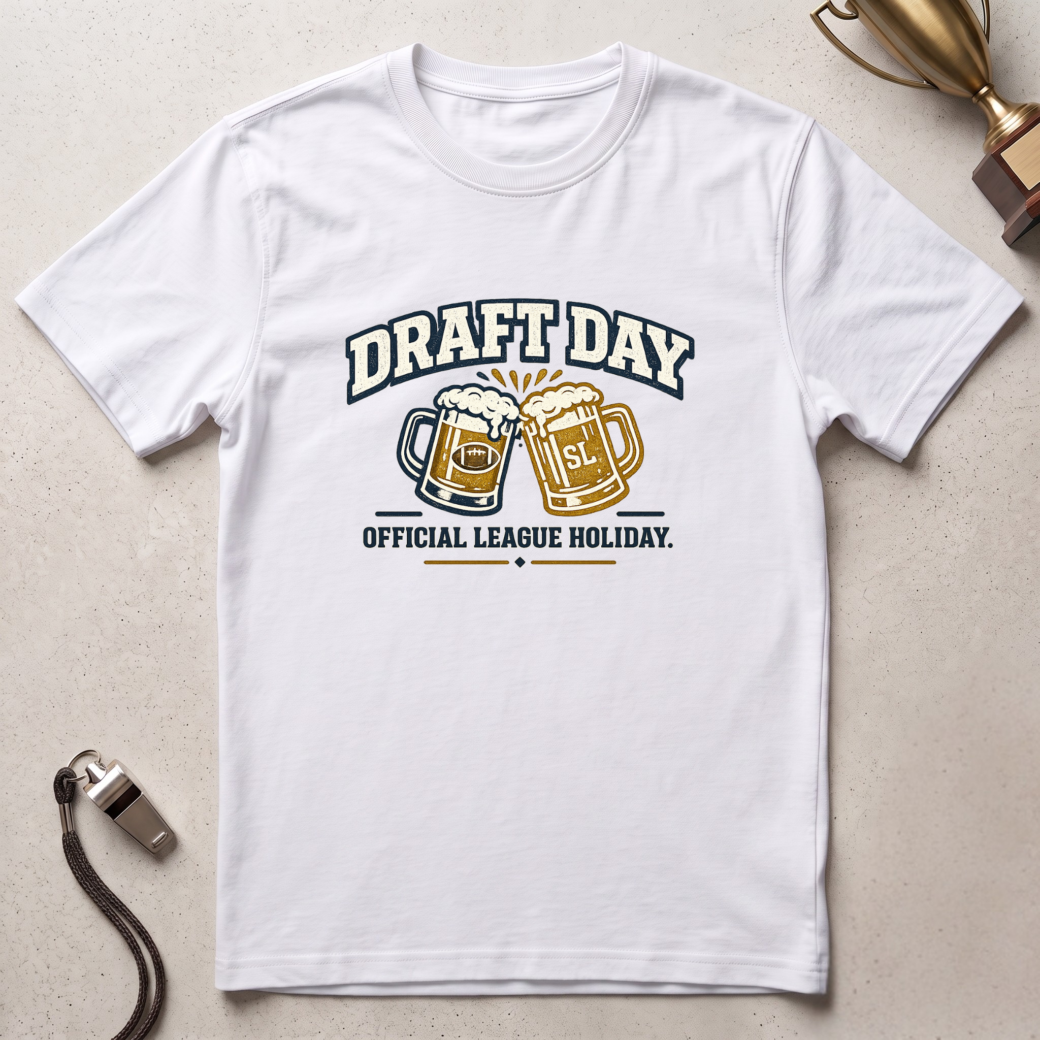 Draft Day T-Shirt – 'Official League Holiday' Beer Cheers Football Draft Tee