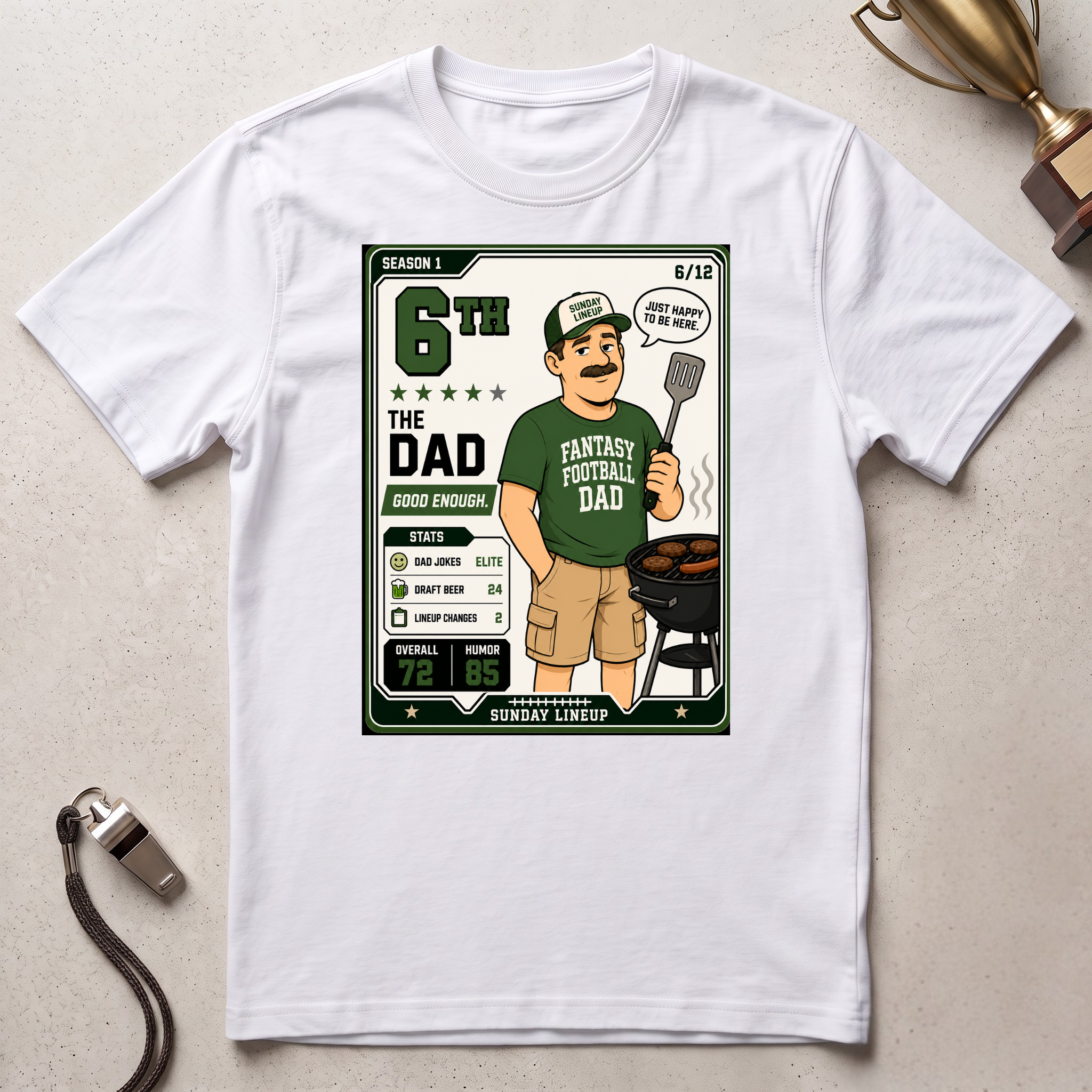 Fantasy Football Dad T‑Shirt 6th Place