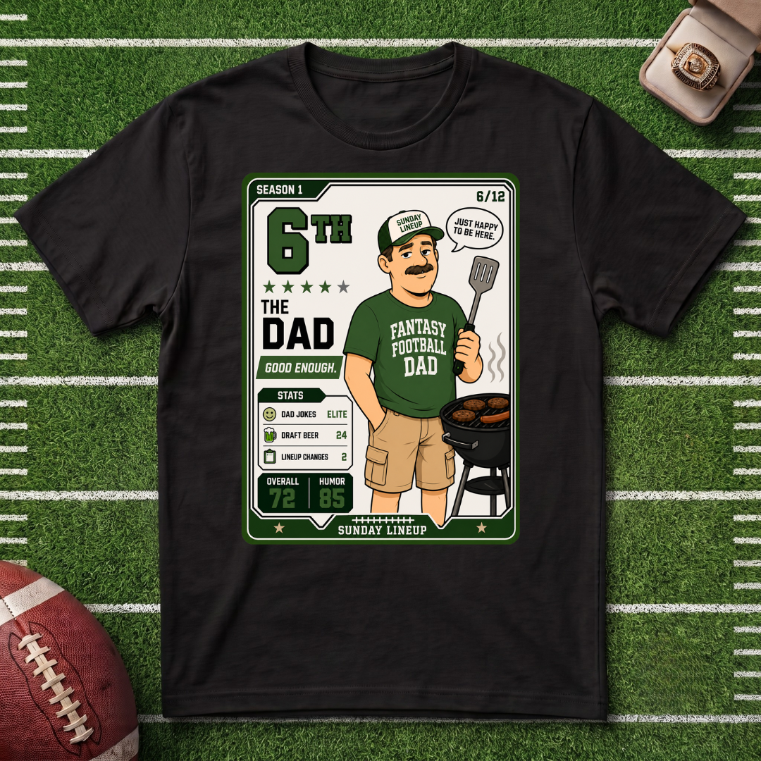 6th Place Fantasy Football League Placement Series Dad 6/12 T‑Shirt