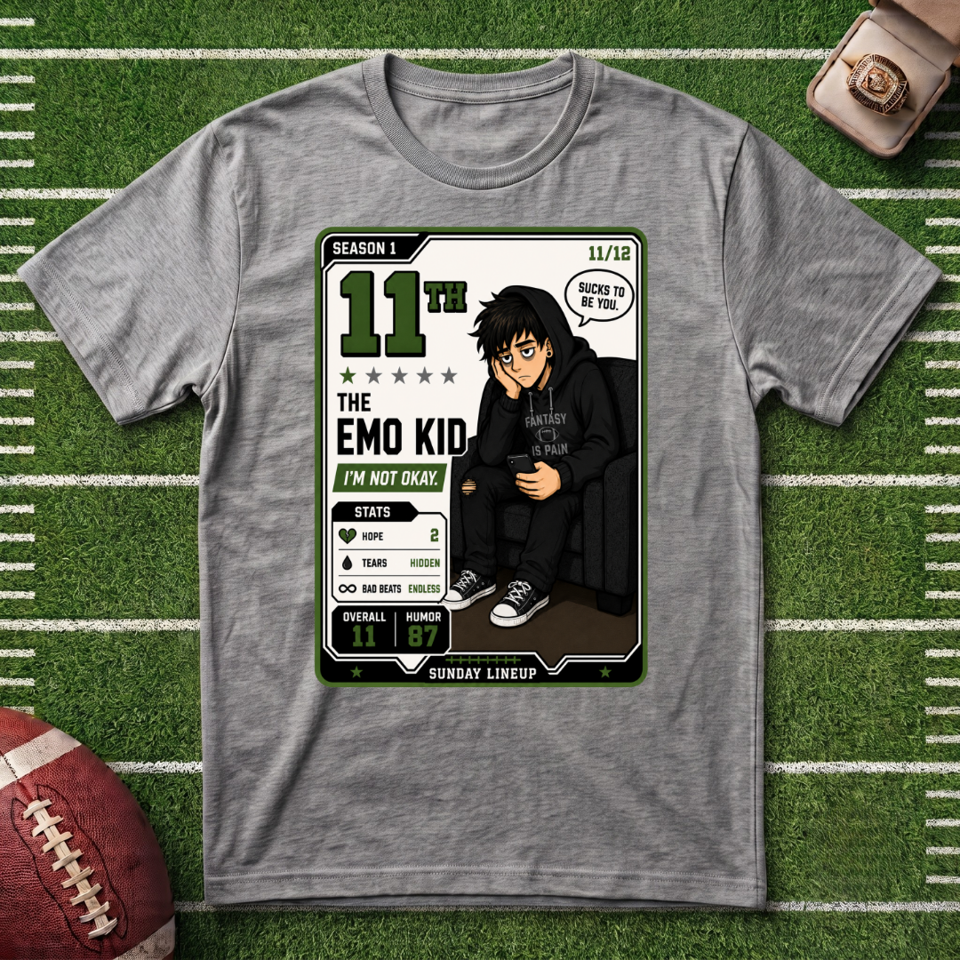 11th Place Fantasy football League Placement Series Emo Kid 11/12 T‑Shirt
