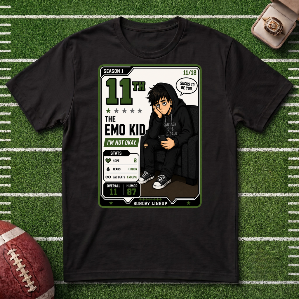 11th Place Fantasy football League Placement Series Emo Kid 11/12 T‑Shirt