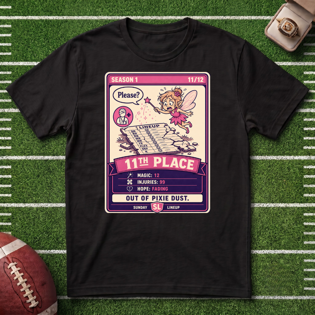 11th Place Fantasy Football League Placement T-Shirt