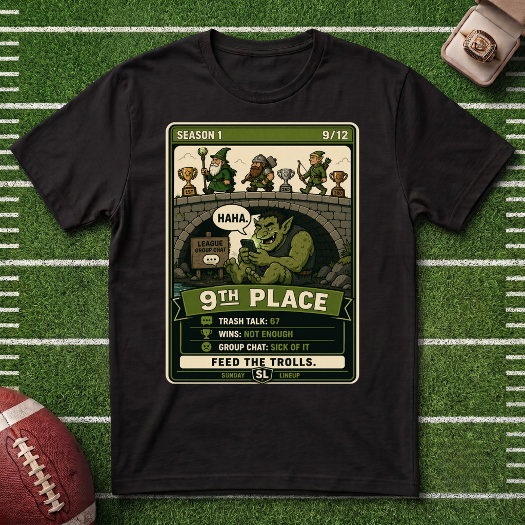 9th Place Troll Fantasy Football League Placement T-Shirt