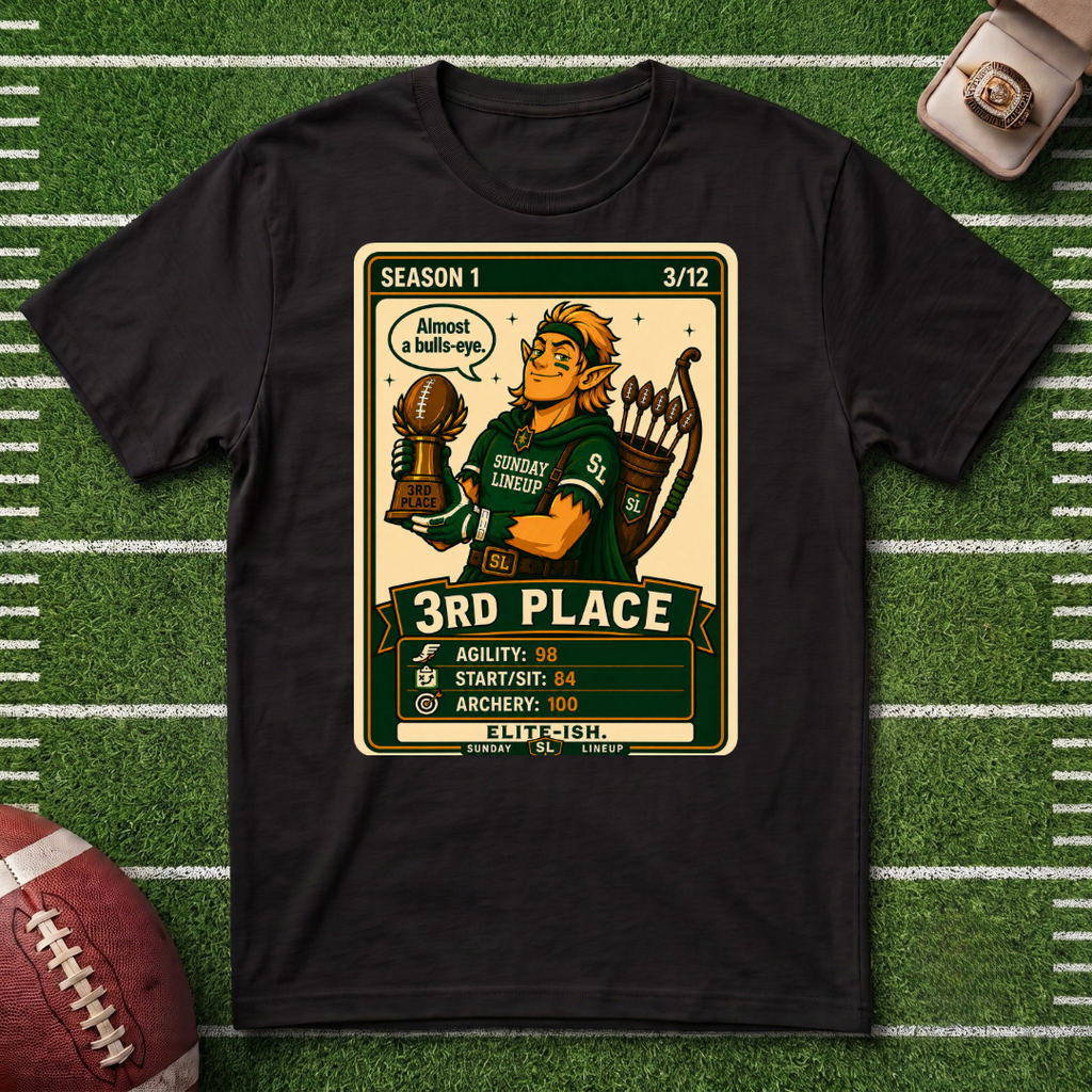 3rd Place Fantasy Football League Placement Elf T-Shirt