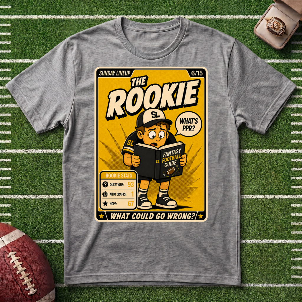 The Rookie Graphic T-Shirt — Retro Comic Fantasy Football Tee