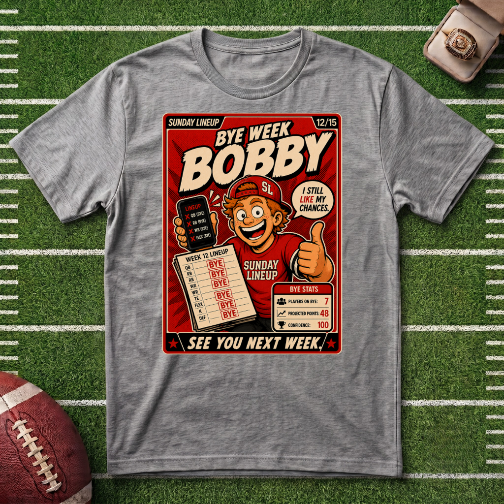 Bye Week Bobby T-Shirt - Vintage Fantasy Football Lineup Tee