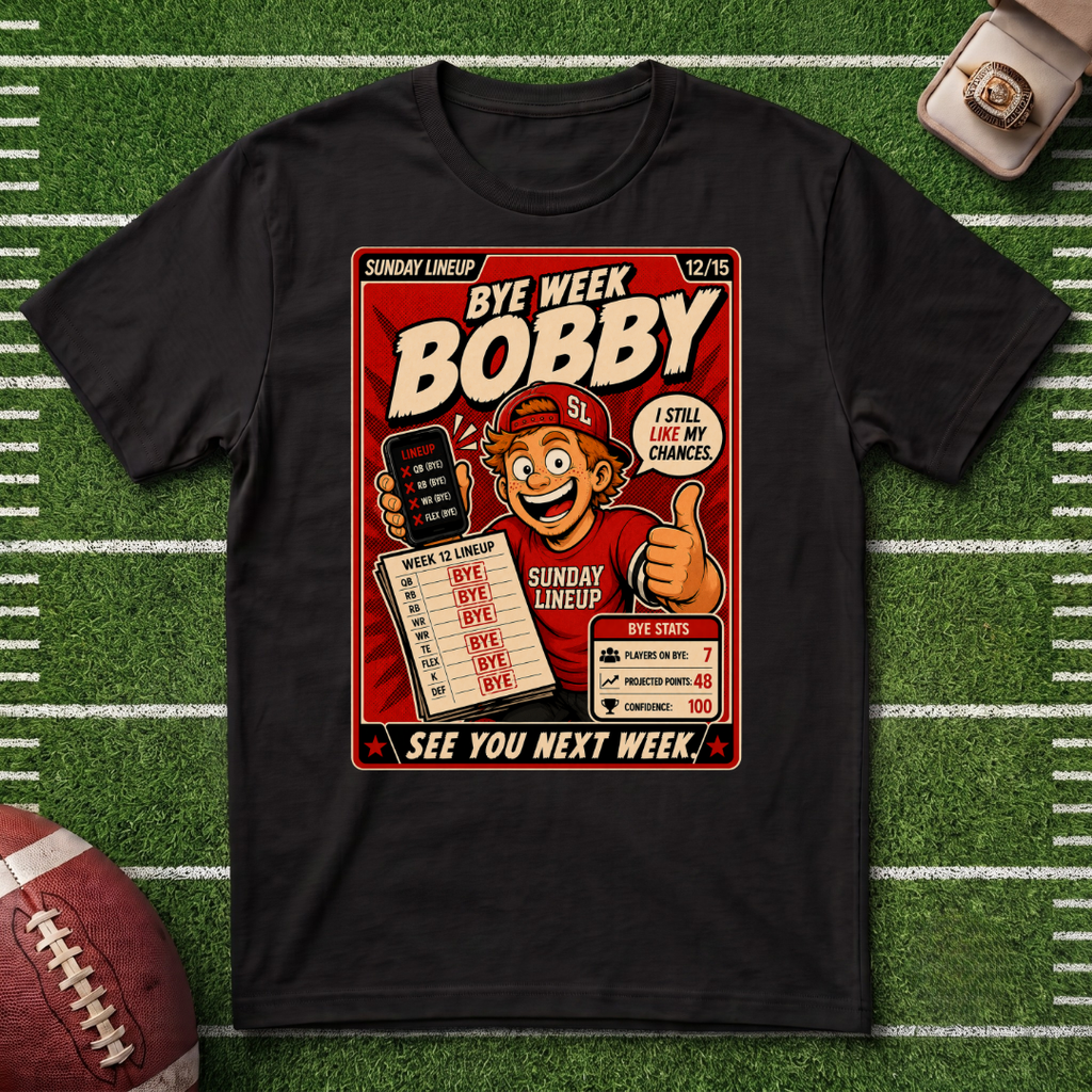 Bye Week Bobby T-Shirt - Vintage Fantasy Football Lineup Tee