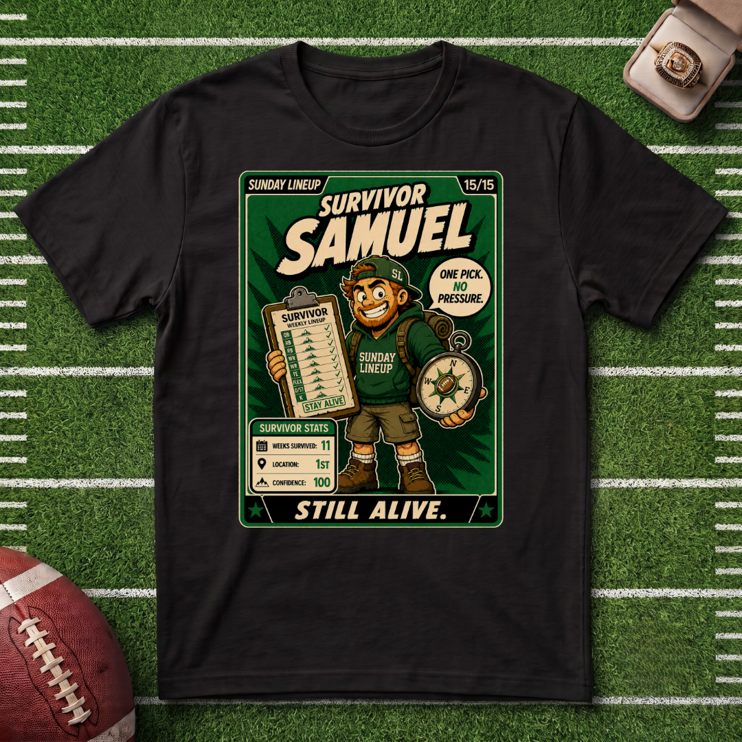 Survivor Samuel Fantasy Football League T-Shirt