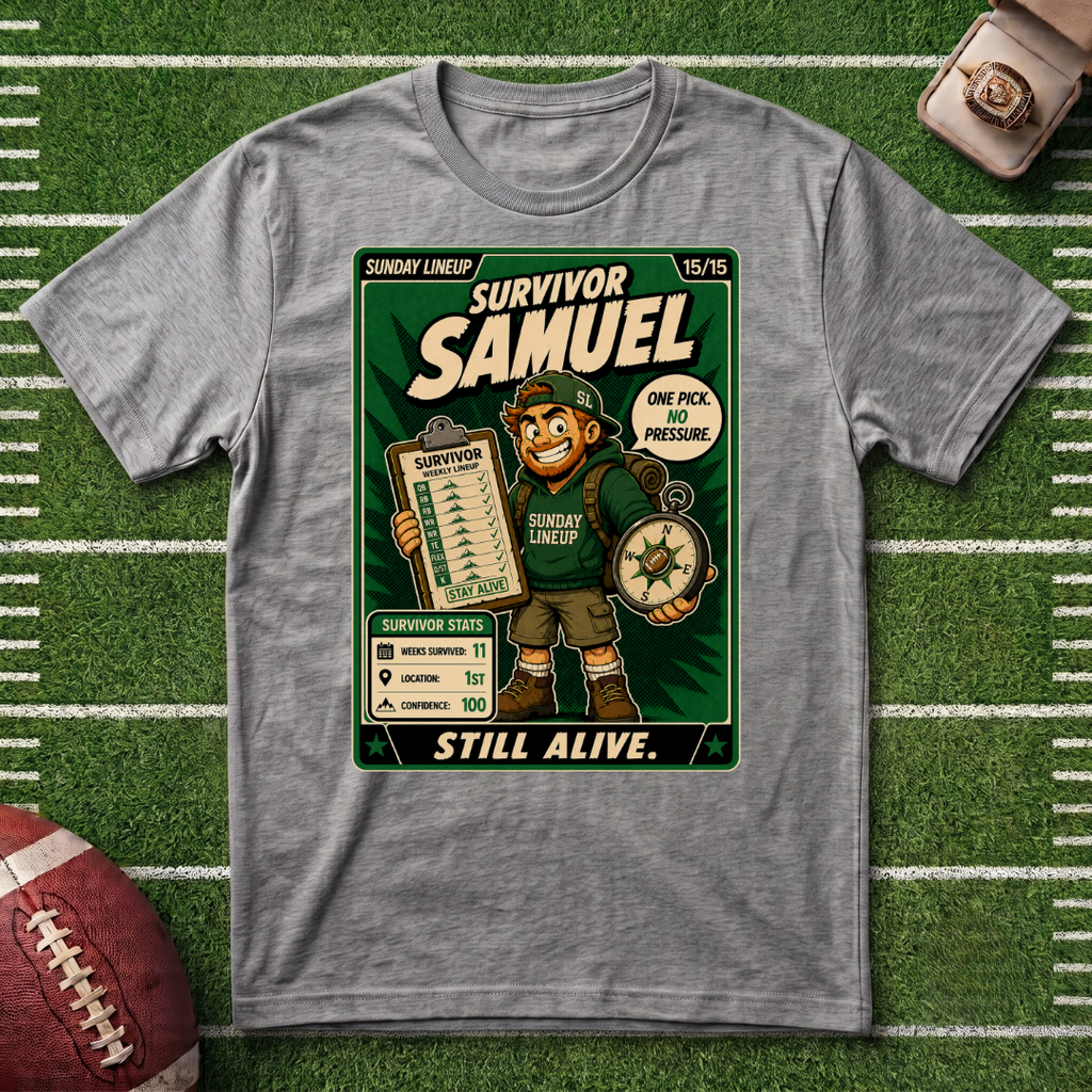 Survivor Samuel Fantasy Football League T-Shirt