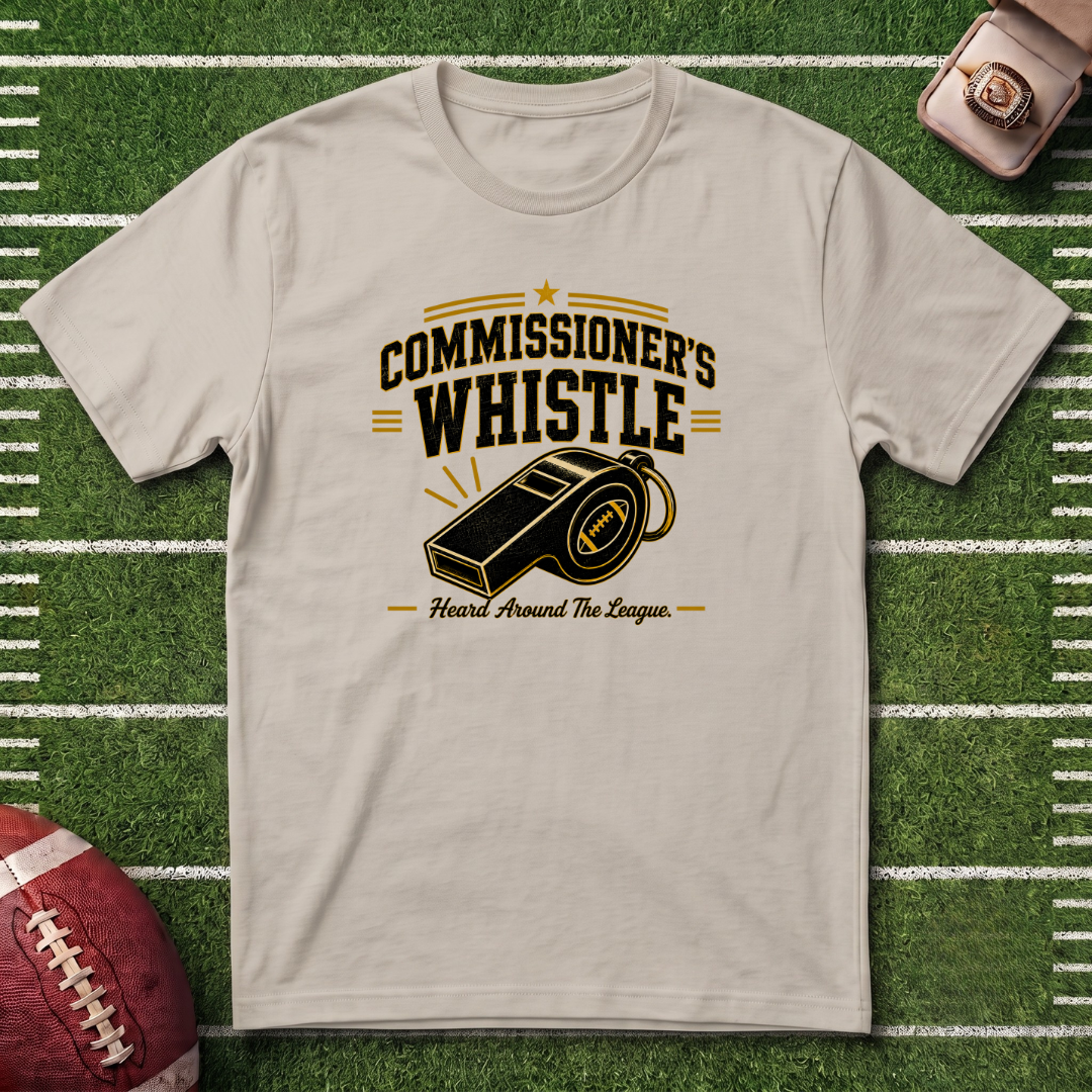 Commissioner's Whistle Fantasy Football T-Shirt — Vintage Referee Sports Tee