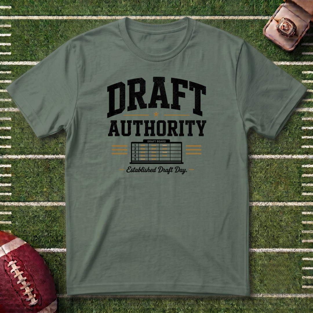Draft Authority Fantasy Football T‑Shirt – Established Draft Day Commissioner Tee