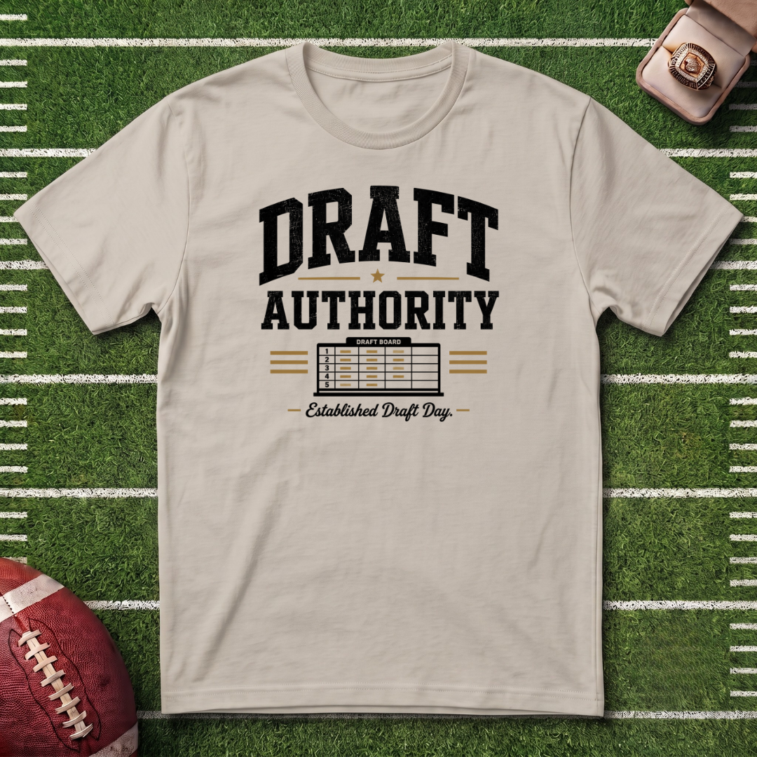 Draft Authority Fantasy Football T‑Shirt – Established Draft Day Commissioner Tee