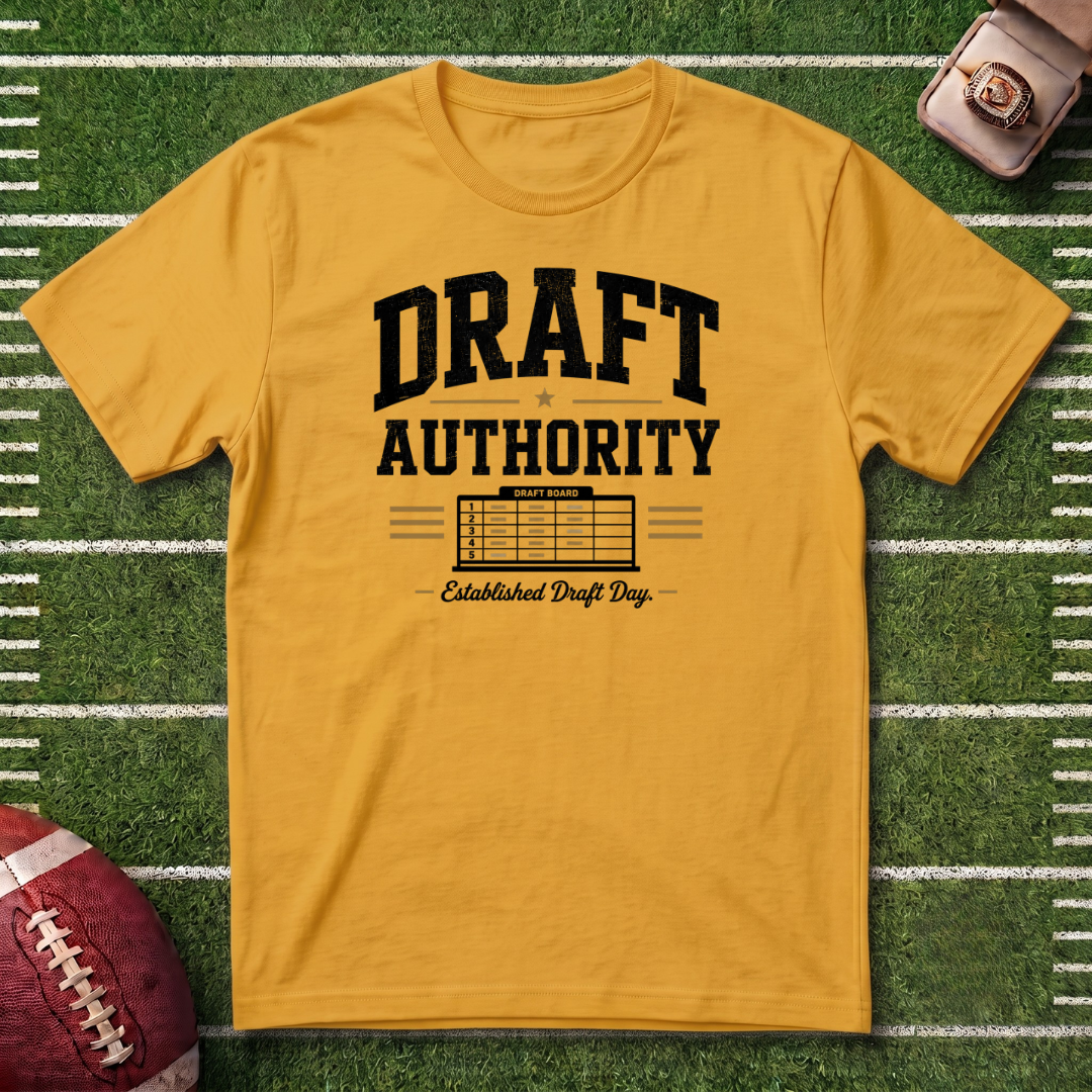 Draft Authority Fantasy Football T‑Shirt – Established Draft Day Commissioner Tee