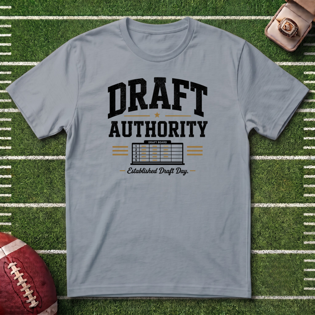 Draft Authority Fantasy Football T‑Shirt – Established Draft Day Commissioner Tee