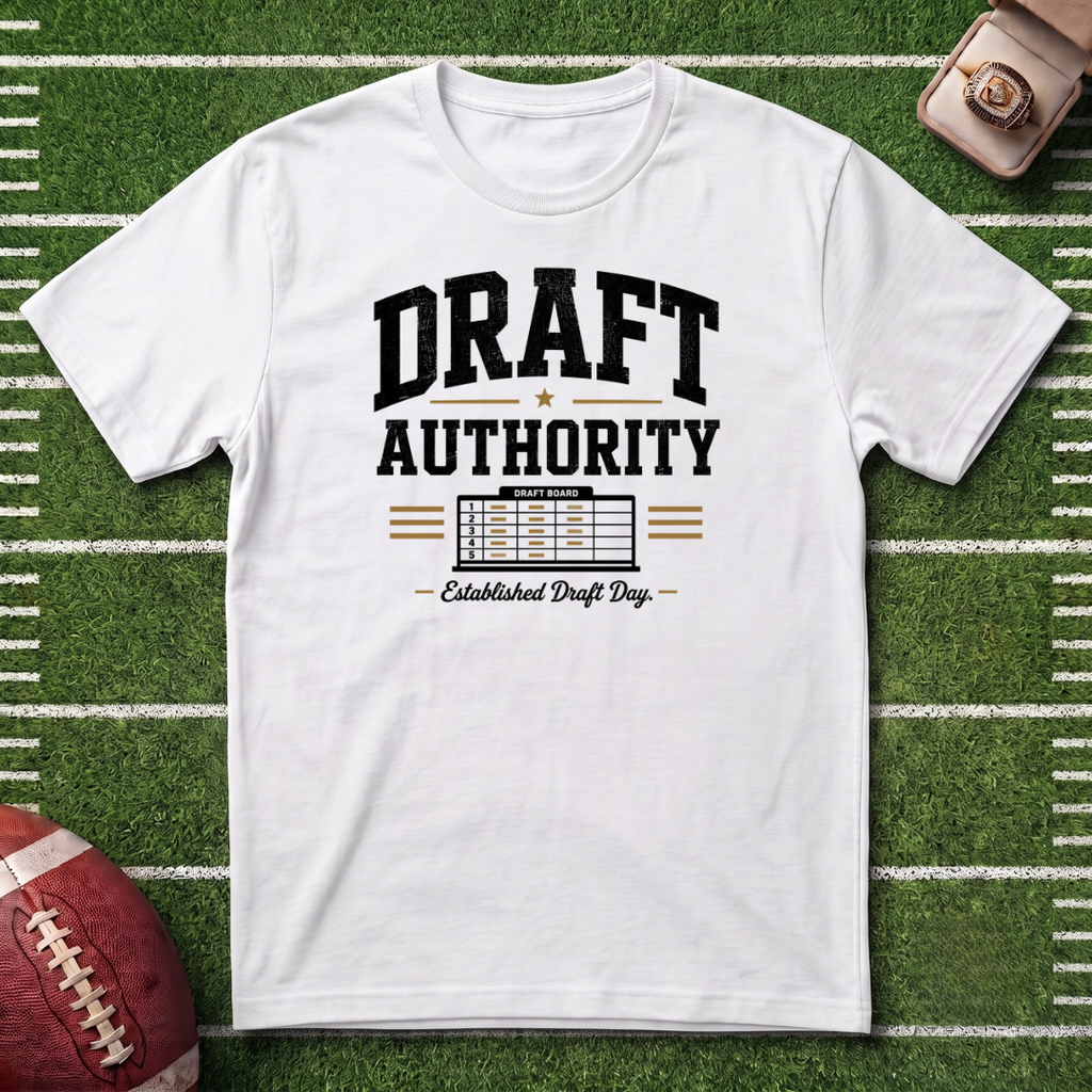 Draft Authority Fantasy Football T‑Shirt – Established Draft Day Commissioner Tee