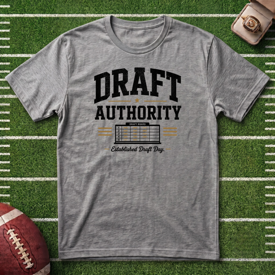 Draft Authority Fantasy Football T‑Shirt – Established Draft Day Commissioner Tee