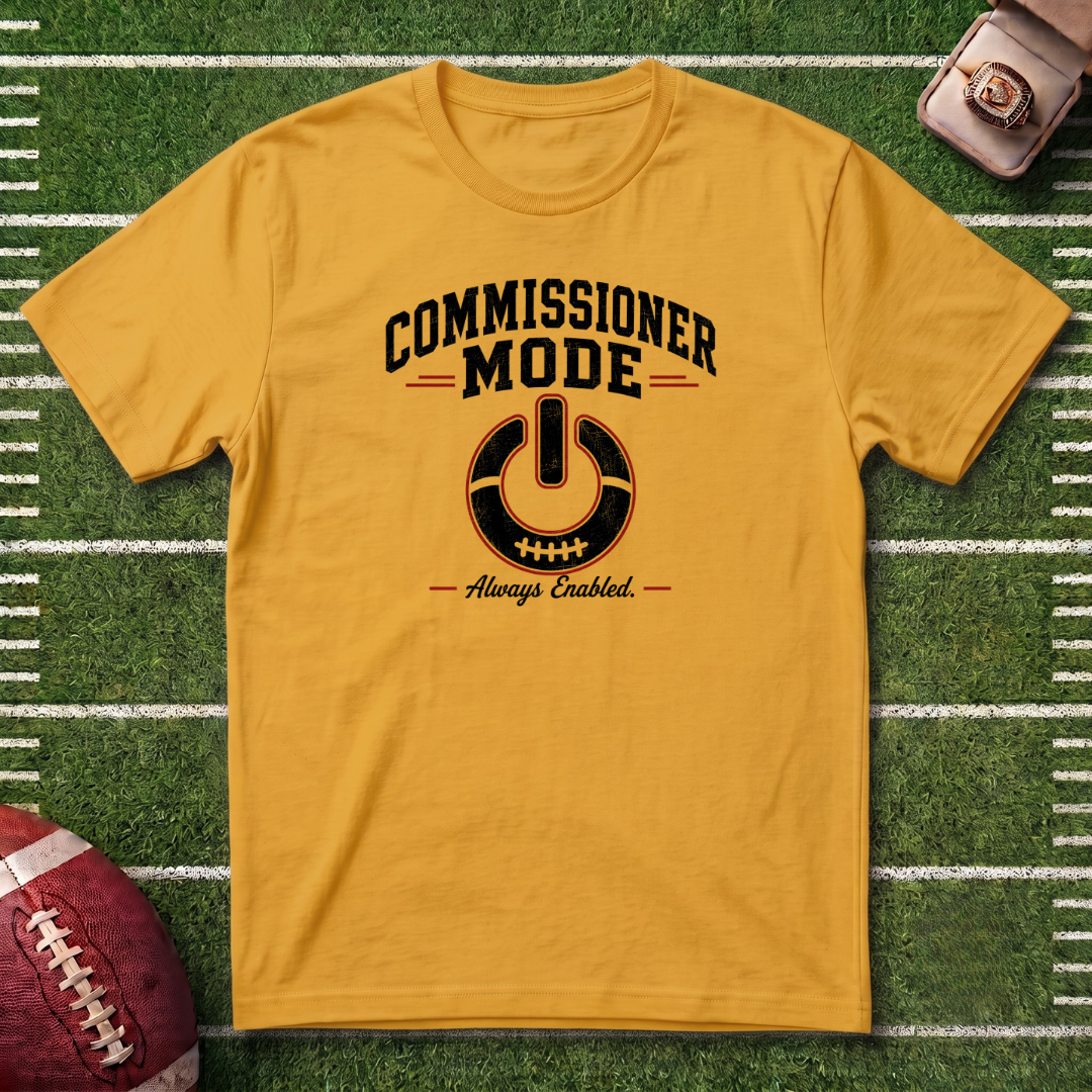 Commissioner Mode Fantasy Football T-Shirt — Referee / Sports Tee