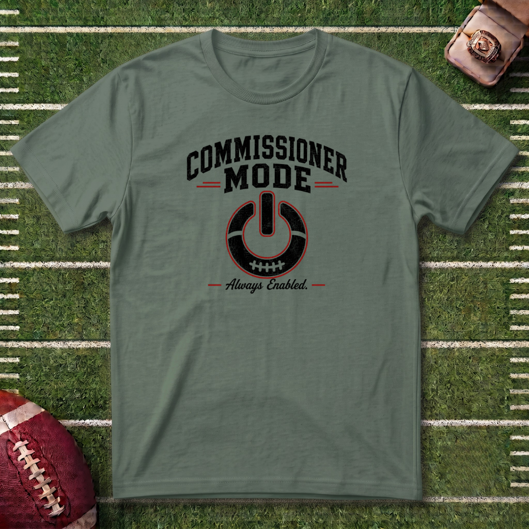 Commissioner Mode Fantasy Football T-Shirt — Referee / Sports Tee