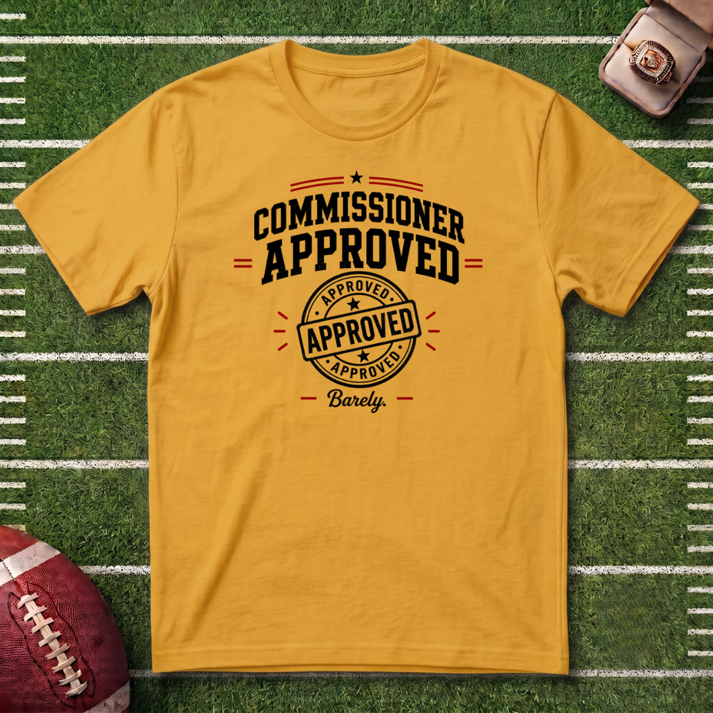 Commissioner Approved Fantasy Football T-Shirt — Vintage Seal Graphic Tee