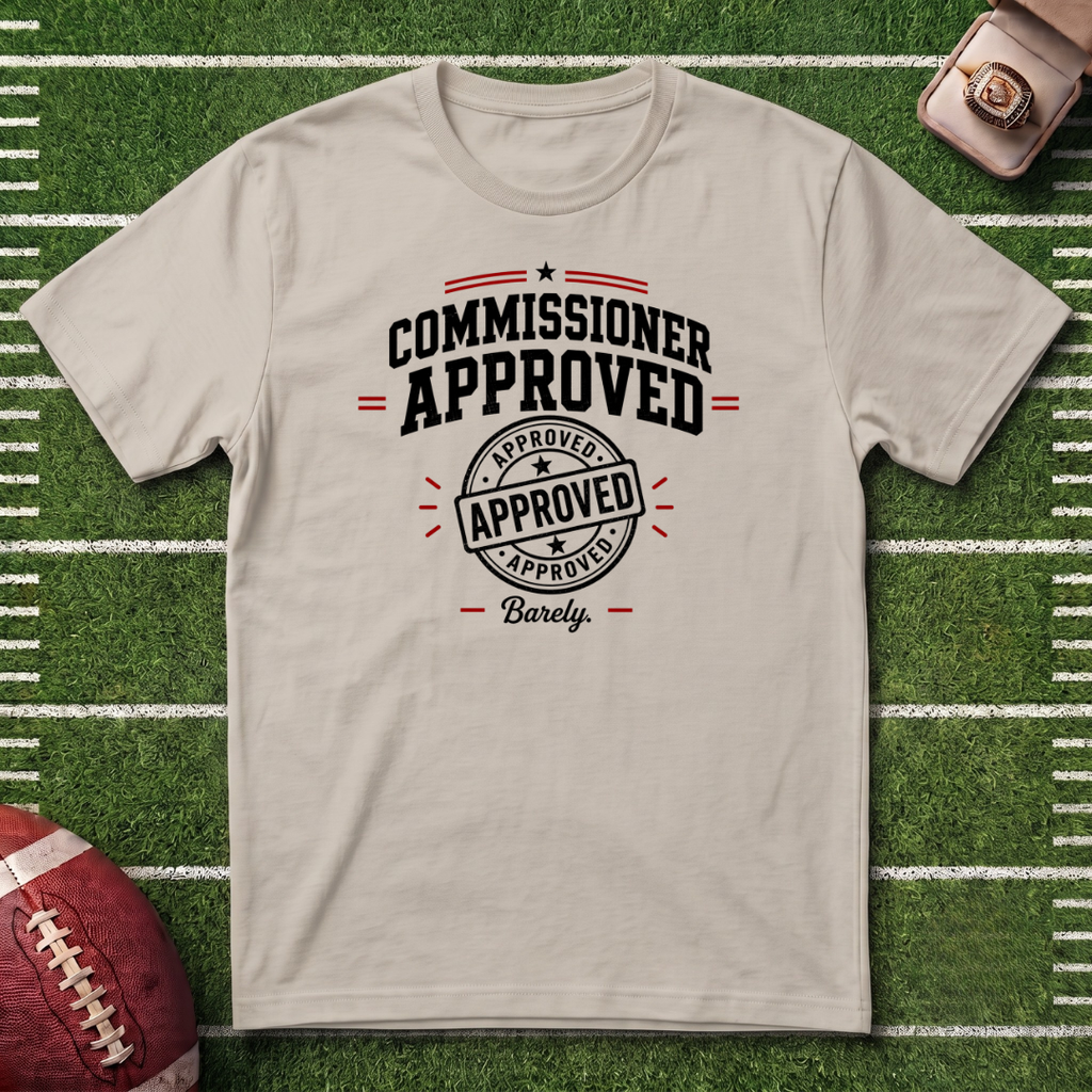 Commissioner Approved Fantasy Football T-Shirt — Vintage Seal Graphic Tee