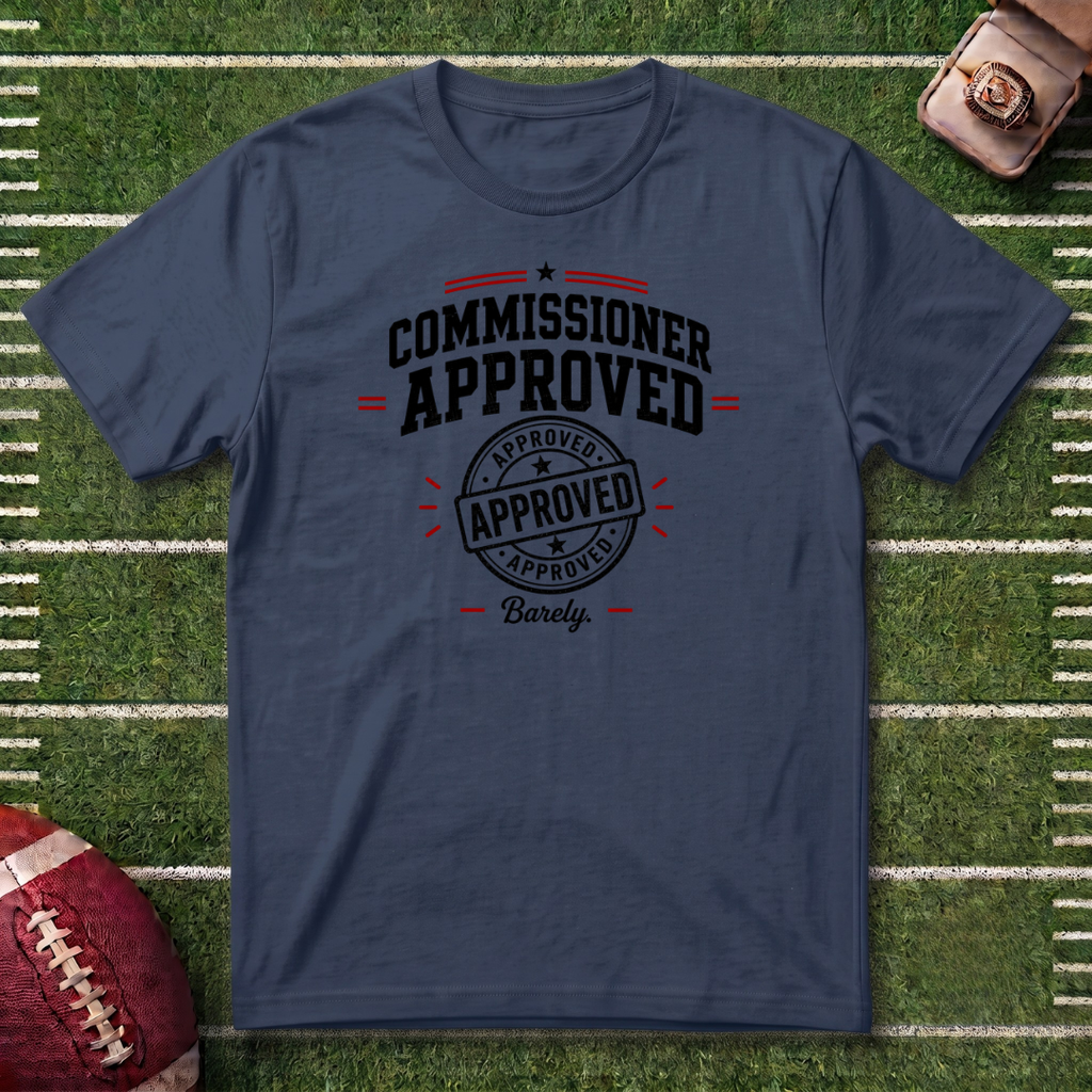 Commissioner Approved Fantasy Football T-Shirt — Vintage Seal Graphic Tee