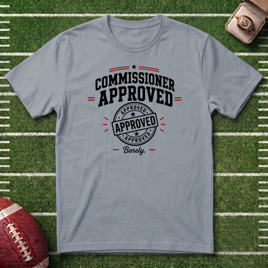 Commissioner Approved Fantasy Football T-Shirt — Vintage Seal Graphic Tee