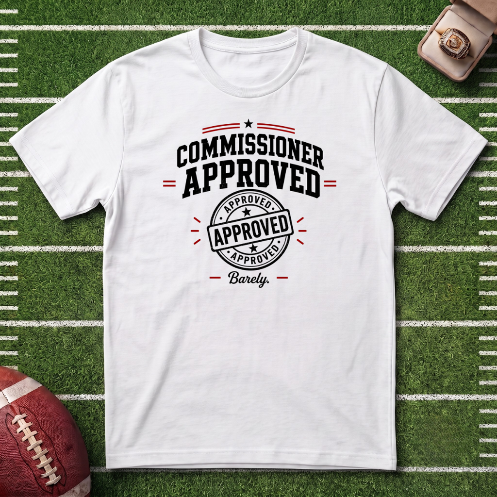 Commissioner Approved Fantasy Football T-Shirt — Vintage Seal Graphic Tee