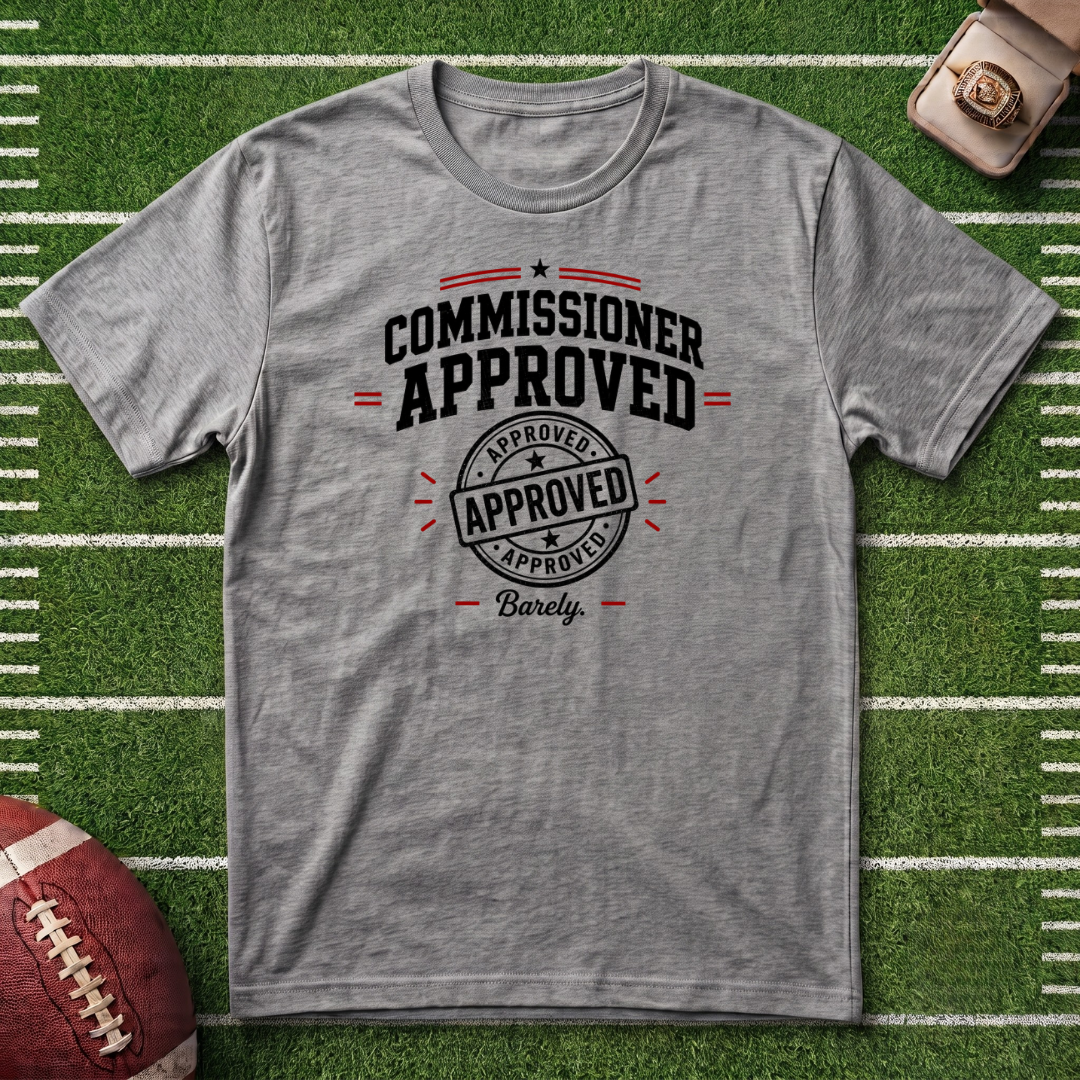 Commissioner Approved Fantasy Football T-Shirt — Vintage Seal Graphic Tee