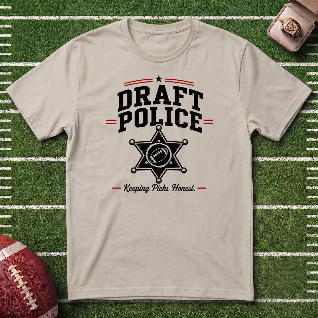 Draft Police Fantasy Football T-Shirt — Funny Commissioner Humor Tee