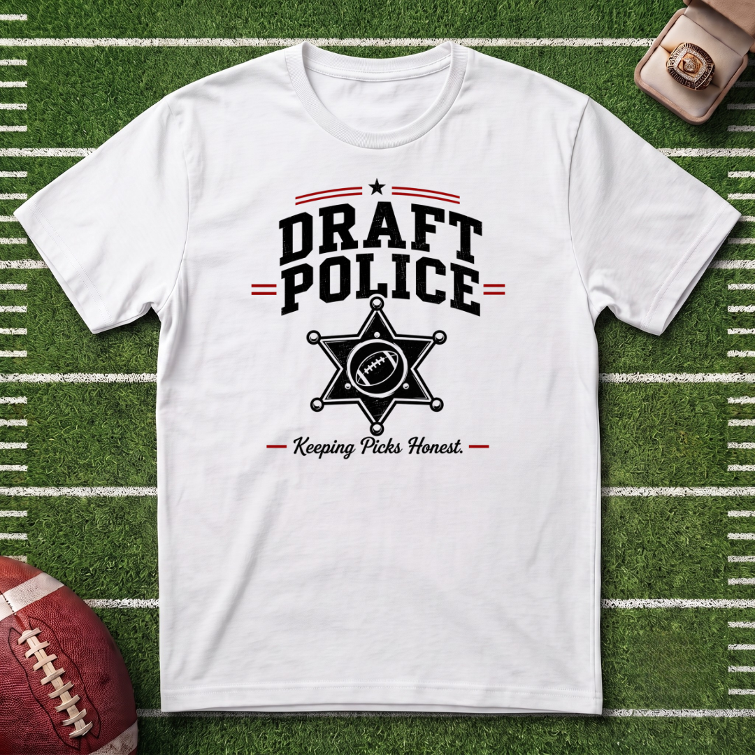 Draft Police Fantasy Football T-Shirt — Funny Commissioner Humor Tee