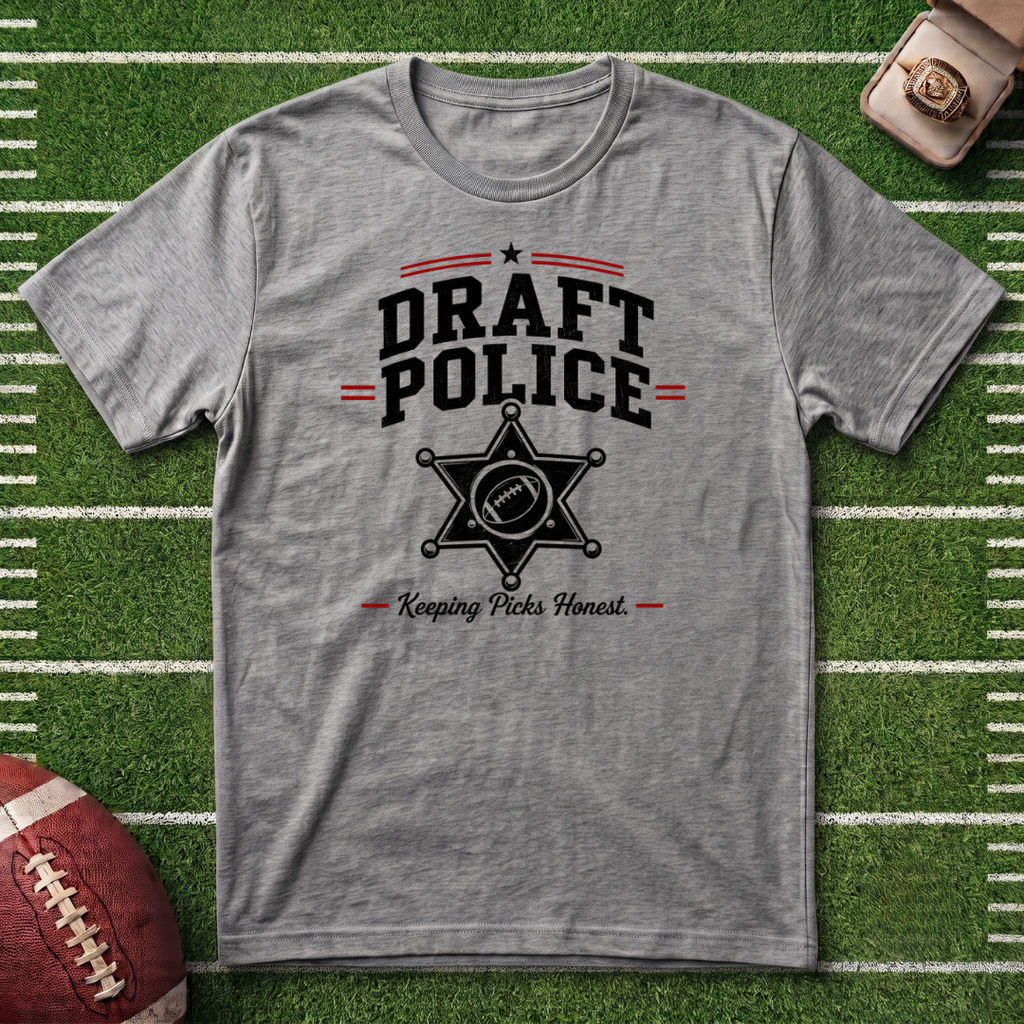 Draft Police Fantasy Football T-Shirt — Funny Commissioner Humor Tee