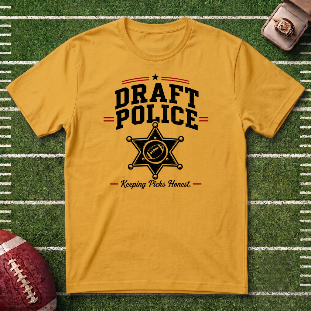 Draft Police Fantasy Football T-Shirt — Funny Commissioner Humor Tee
