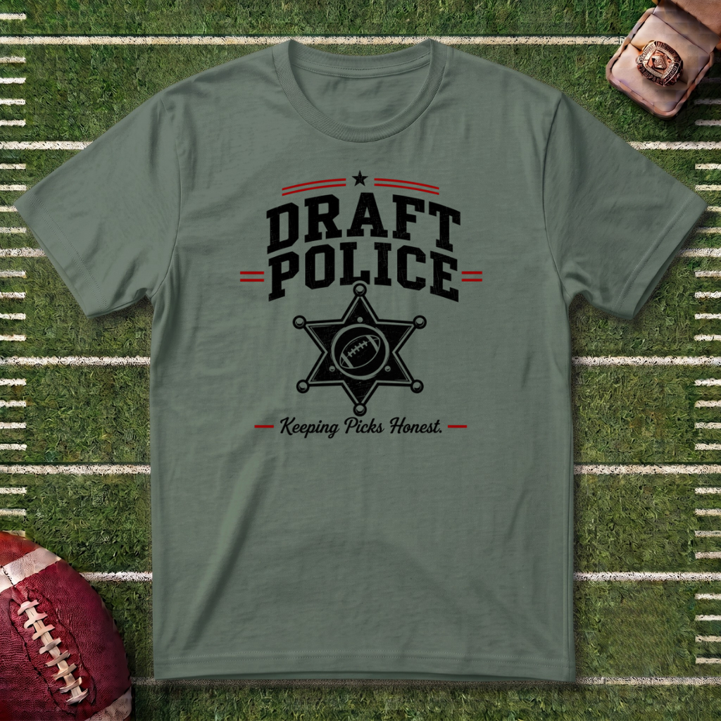 Draft Police Fantasy Football T-Shirt — Funny Commissioner Humor Tee
