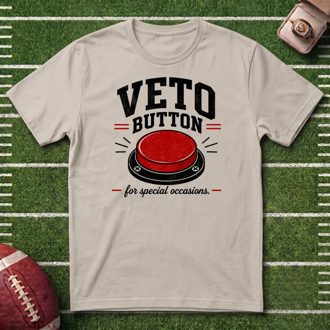 Veto Button Fantasy Football Commissioner T-Shirt — Funny Fantasy Football Tee