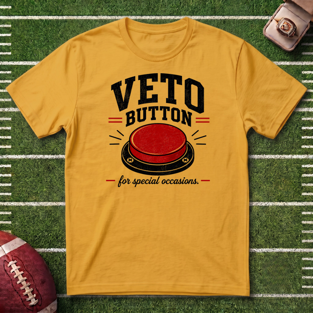 Veto Button Fantasy Football Commissioner T-Shirt — Funny Fantasy Football Tee
