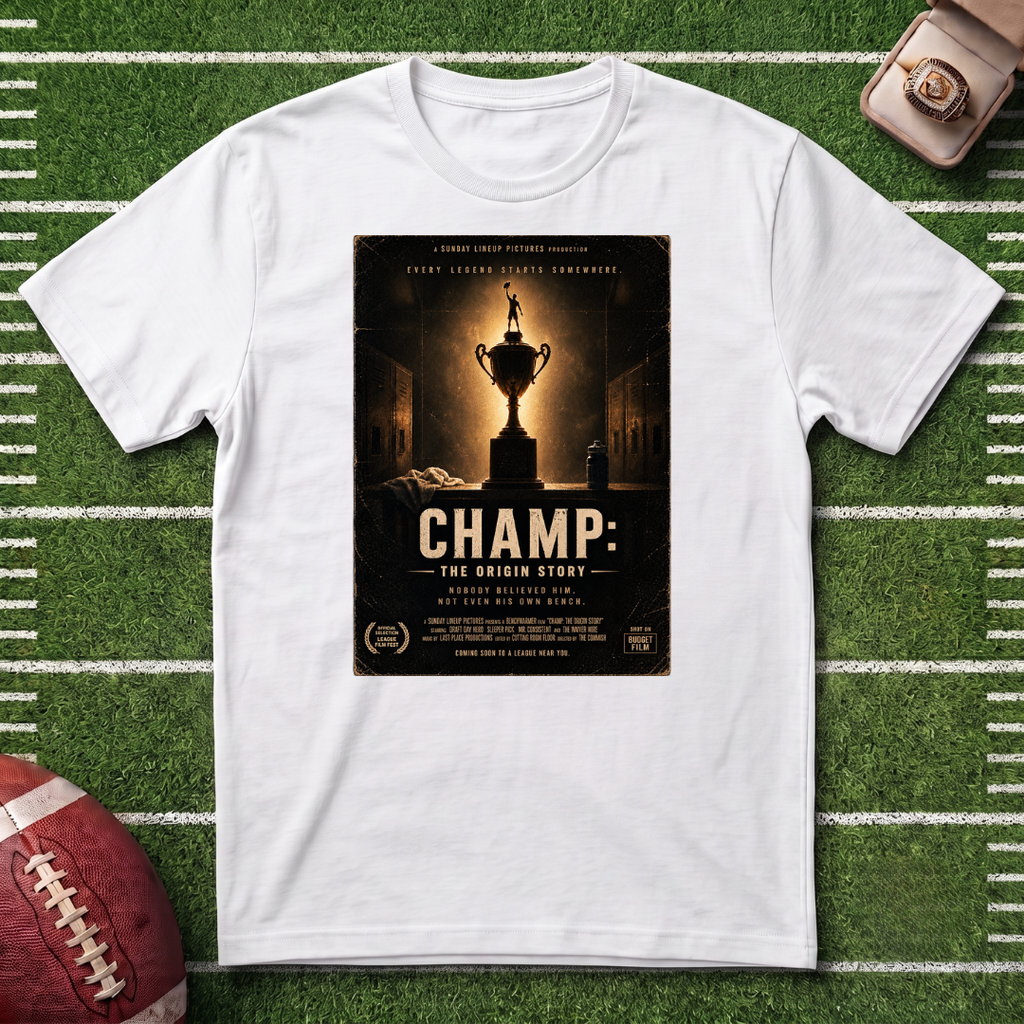 CHAMP Fantasy Football Movie Poster - First Time League Champ Graphic T-Shirt