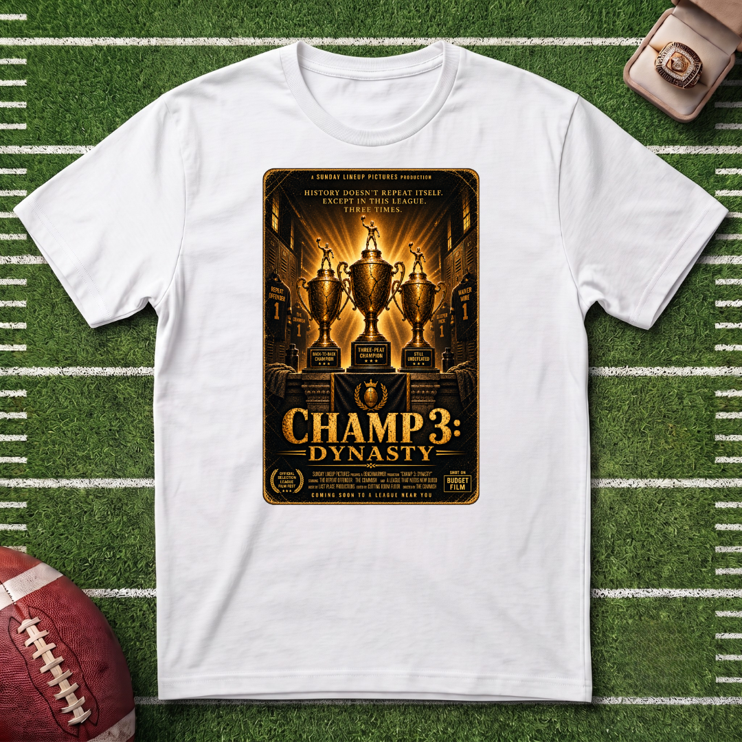 Champ 3: Fantasy Football Three Time League Winner Graphic Poster T-Shirt