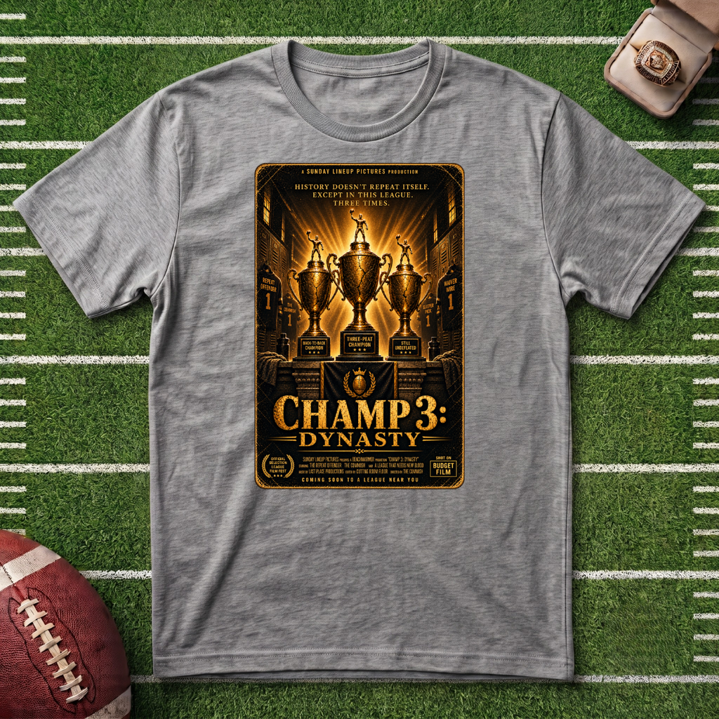 Champ 3: Fantasy Football Three Time League Winner Graphic Poster T-Shirt
