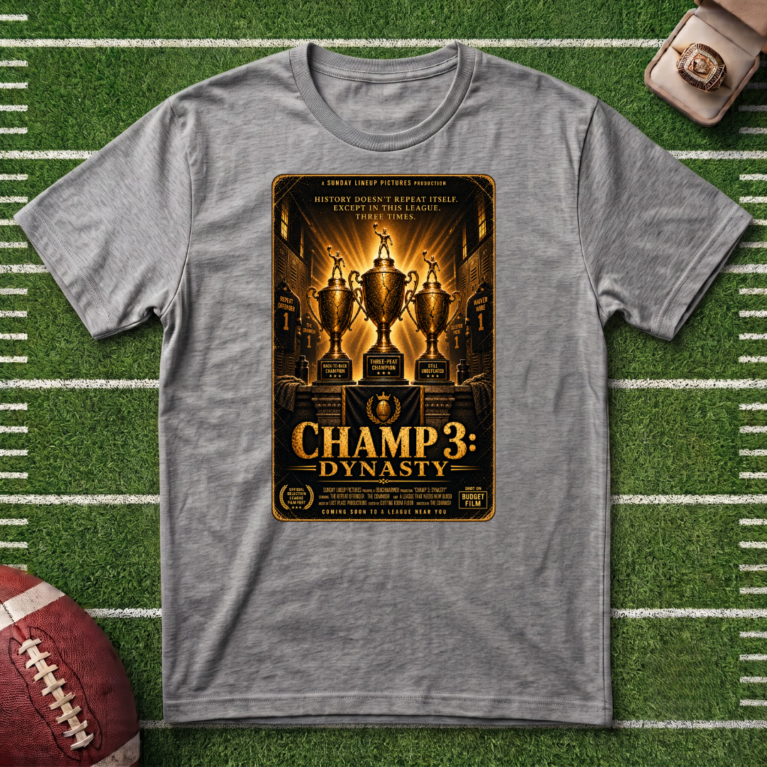 Champ 3: Fantasy Football Three Time League Winner Graphic Poster T-Shirt