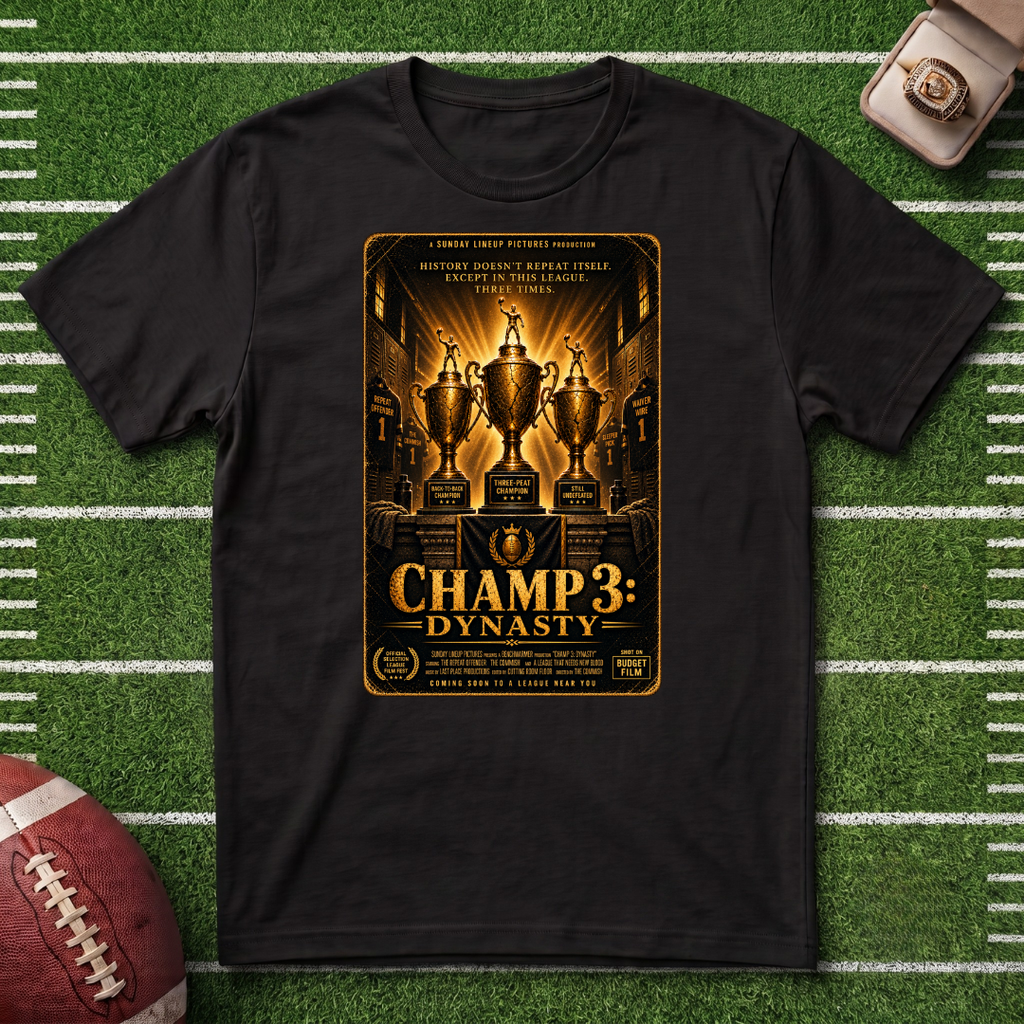 Champ 3: Fantasy Football Three Time League Winner Graphic Poster T-Shirt
