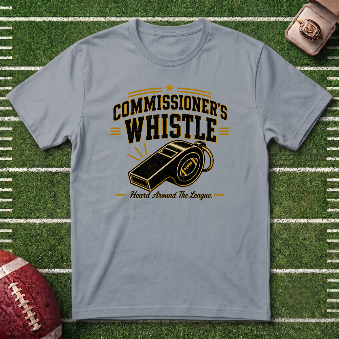 Commissioner's Whistle Fantasy Football T-Shirt — Vintage Referee Sports Tee